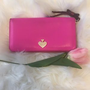 Kate Spade pink zip around wallet